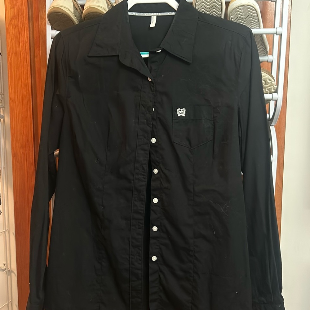 Black Cinch Button Up